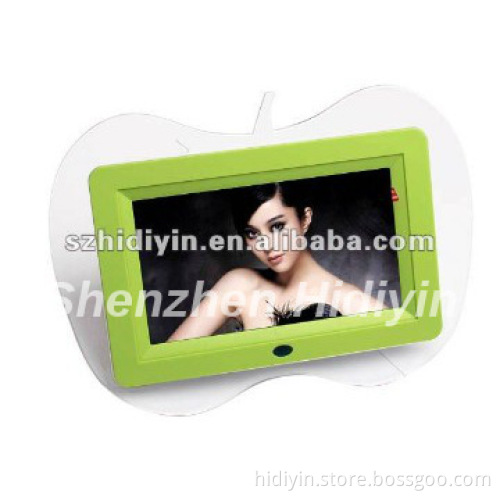 elegent black 7inch digital photo frame build in battery